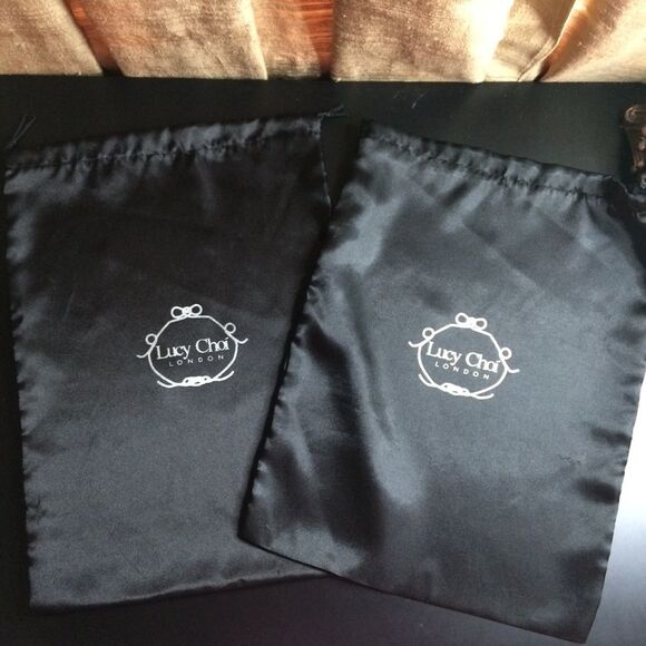 Lucy Choi London Satin Drawstring Dust Bag Pair - Picture 1 of 8